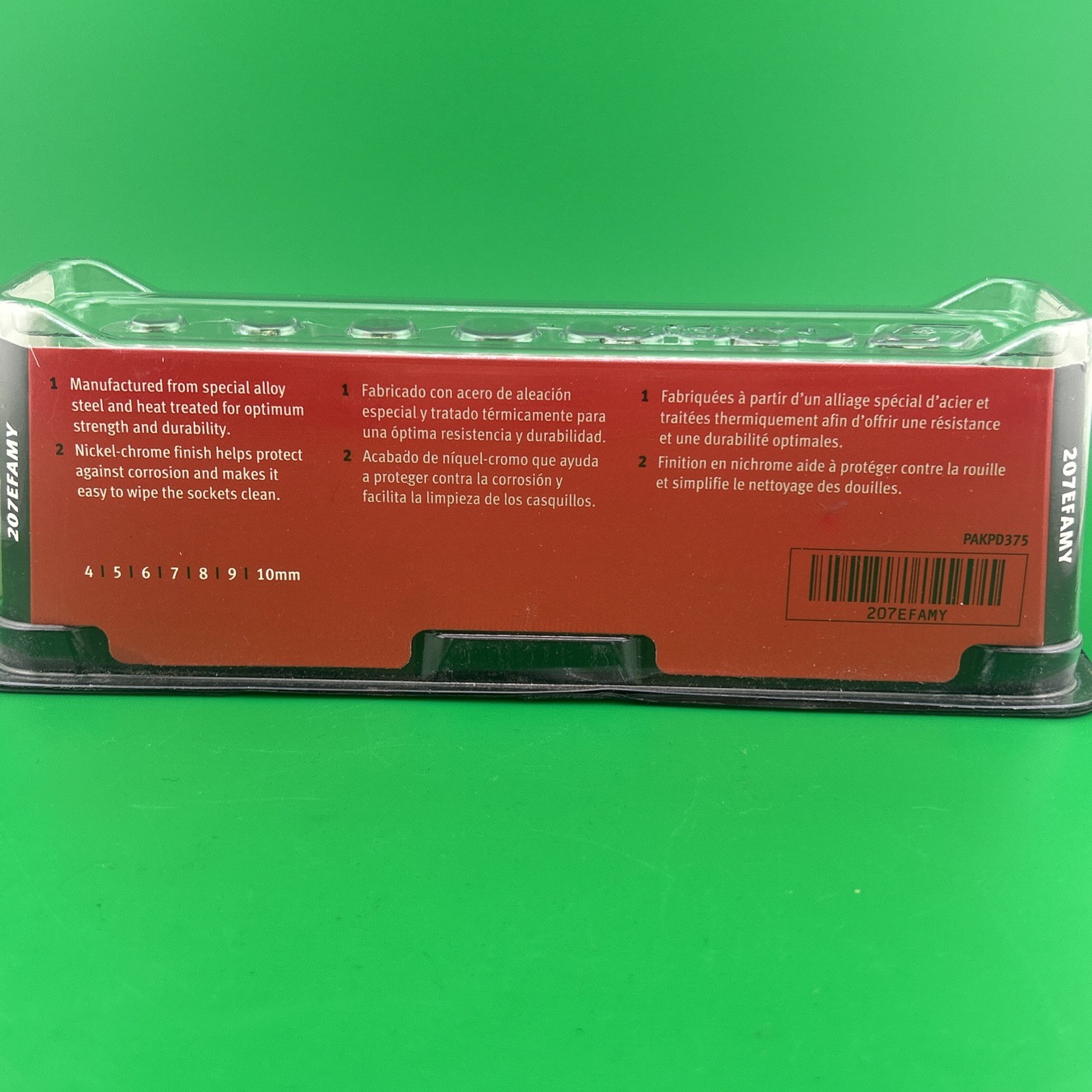 🔥NEW🔥Snapon 207efamy 7pc 3/8 Drive 4-10mm Hex Socket Set USA METRIC