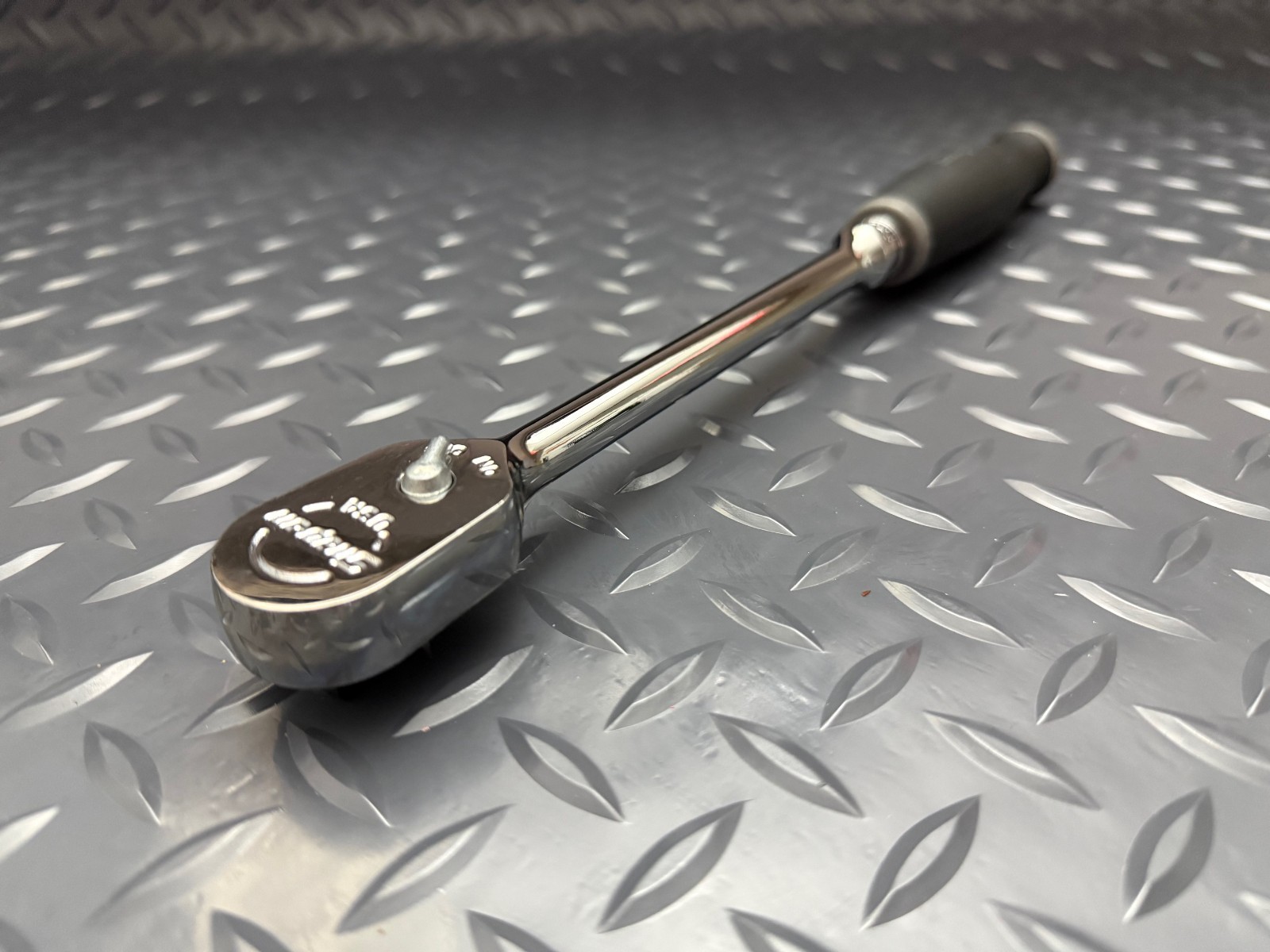 Snap-on Tools 3/8″ Drive Gray Soft Grip LONG Fixed Head Ratchet FHL80DT USA NEW