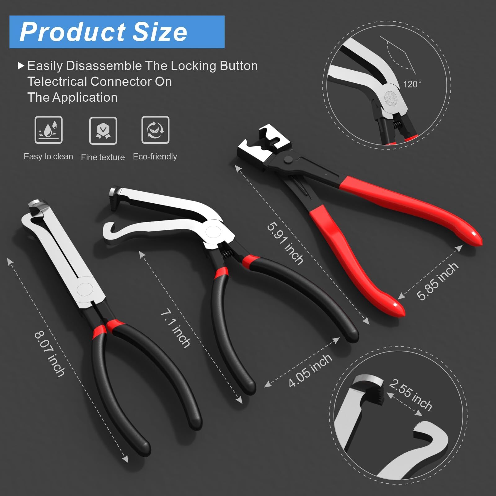 3 Pack Electrical Disconnect Pliers,Electrical Connector Separator for Cars