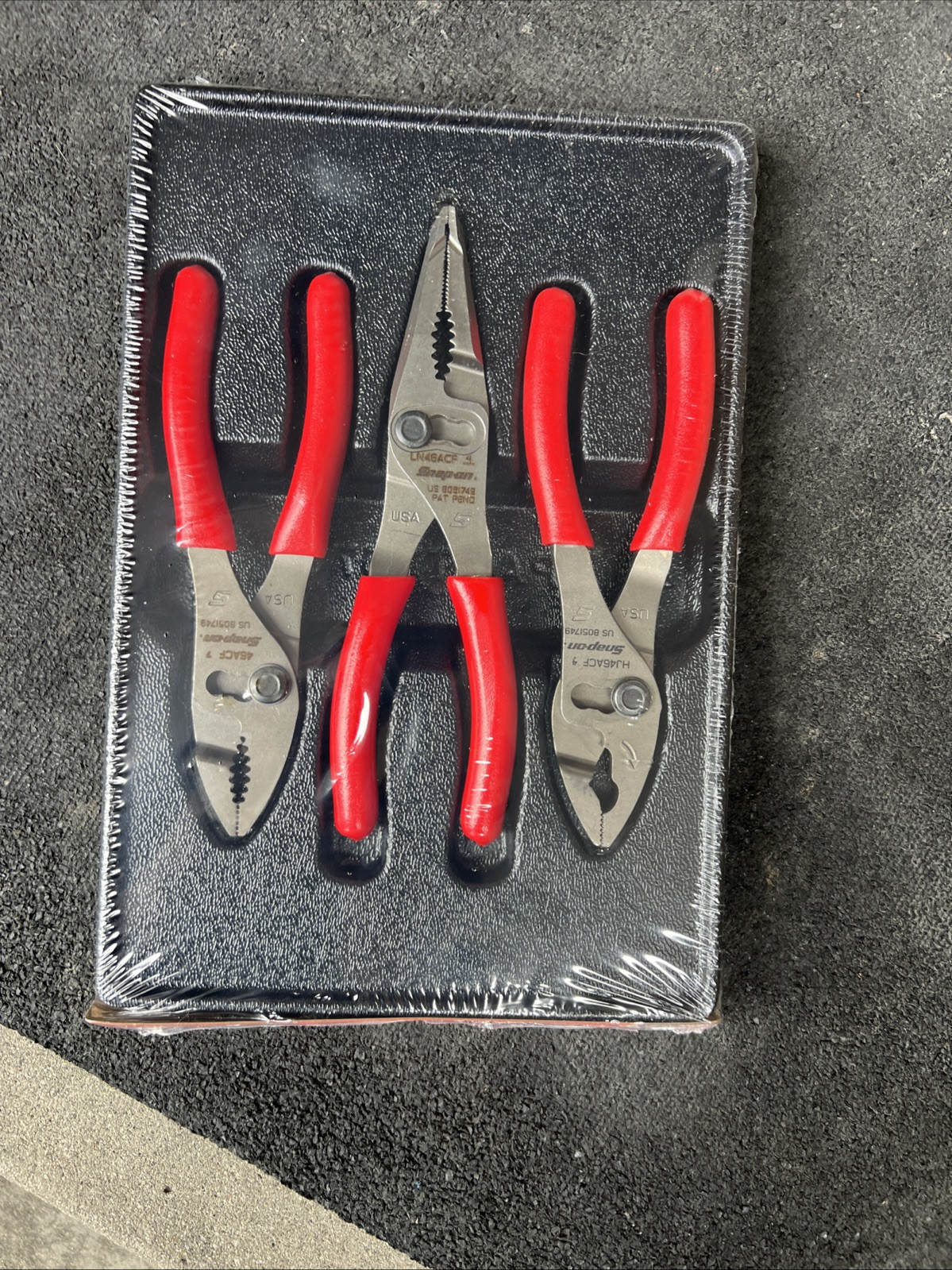 For Snap-on Tools USA NEW RED 3pc Soft Grip Slip Joint Pliers Set PL346ACF