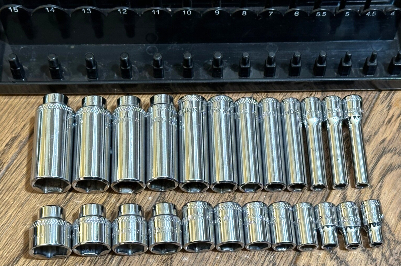 🇺🇸 MAC Tools USA 1/4″ Drive METRIC 5mm – 15mm Socket Set Shallow Deep 6PT Lot