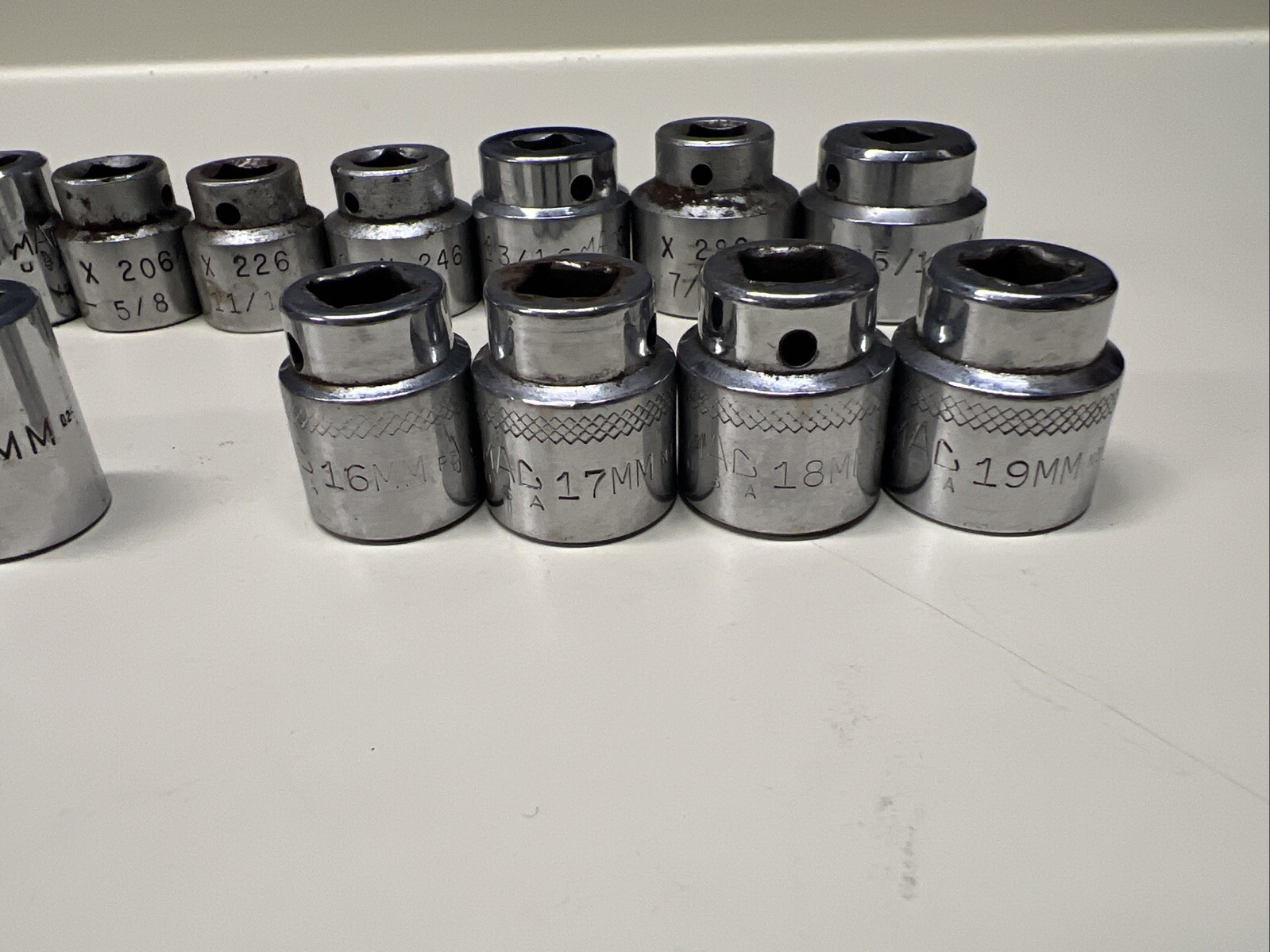 Mac X Series 3/8″ Drive Shallow Metric & SAE Sets 6-19MM & 1/4″-15/16″ USA #7E1