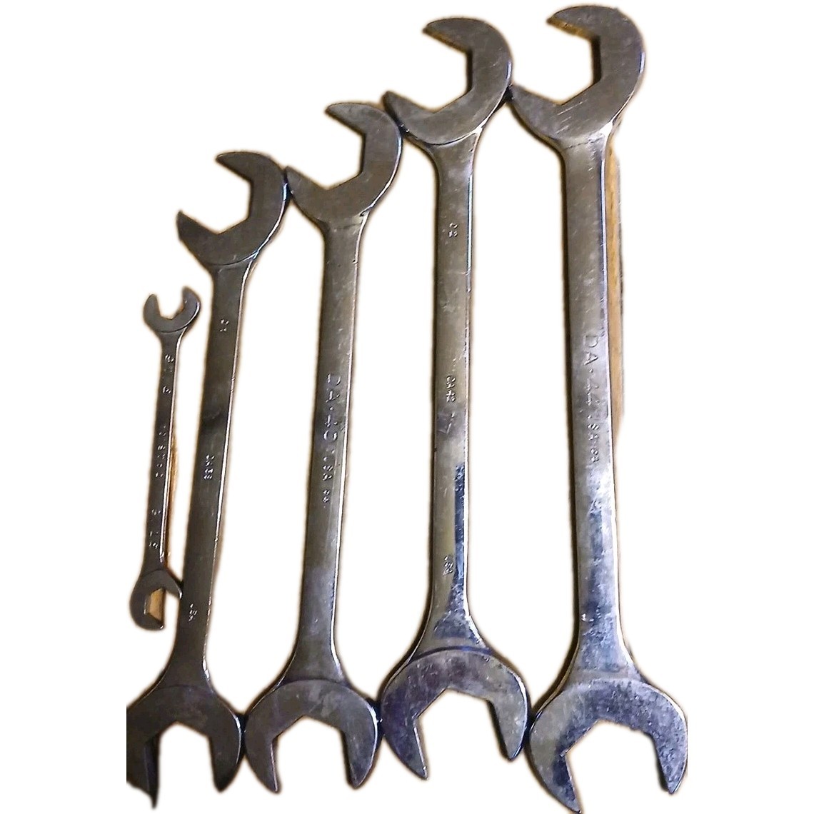 Vintage MAC Tools DASeries 5pc4‑Way AngleHead Open End Wrench Set 9/16″ to 1-3/8