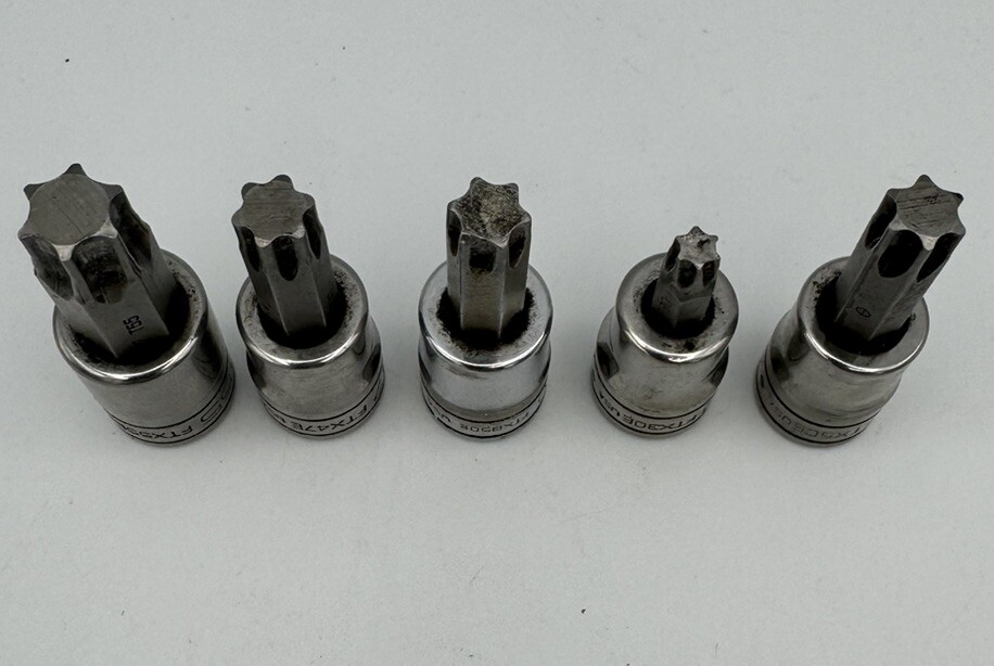 Snap On Torx 3/8 Socket Lot Of 5 ,T55,T47,TB50,T50 &T30
