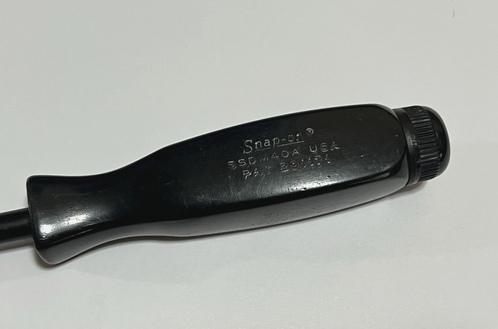 Snap On SSDM40A Magnetic Hex Bit Screwdriver Vintage Black Hard Plastic Handle