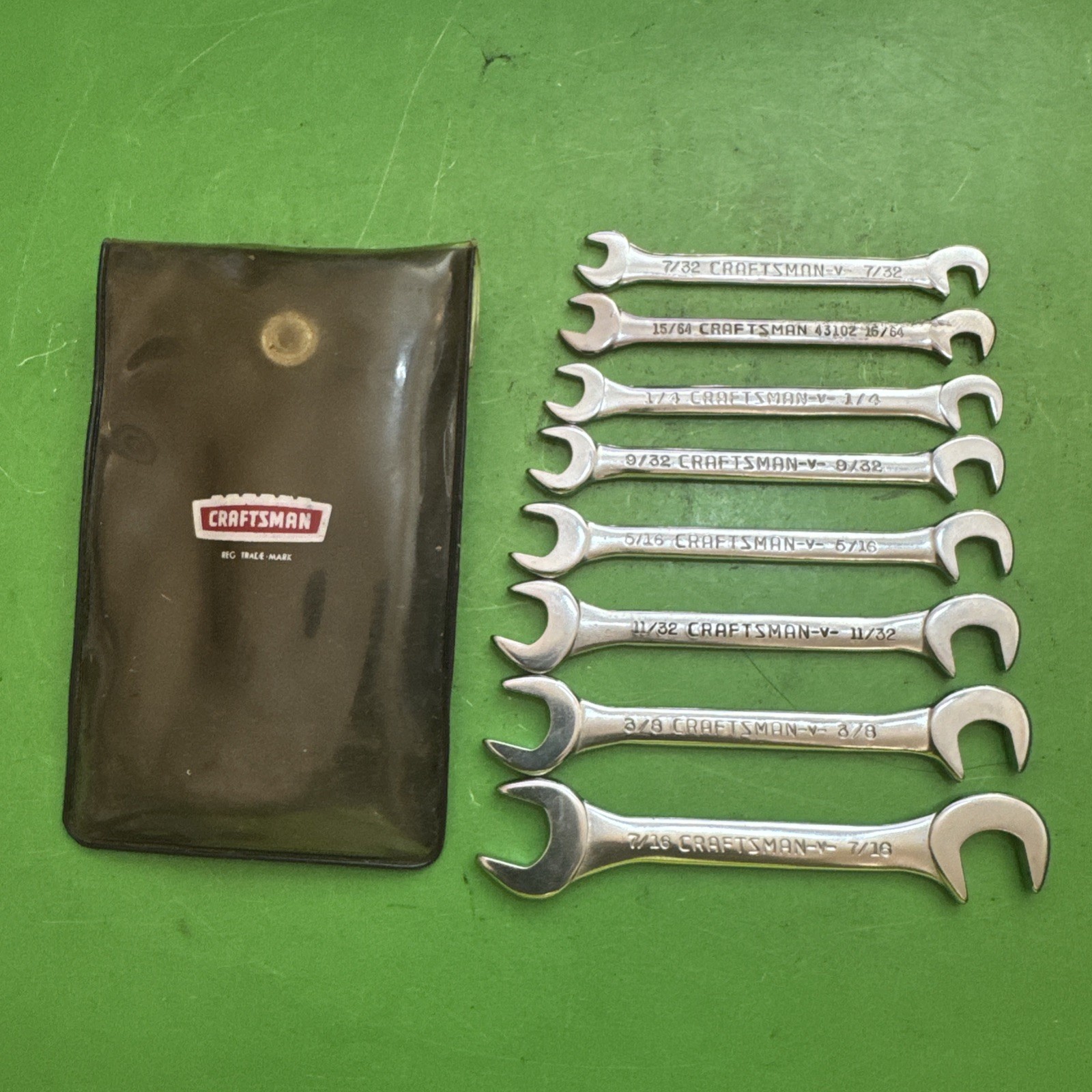 Vintage Sears Craftsman Super-Tuff 8 Piece Open End Ignition Wrench Set 9_4306