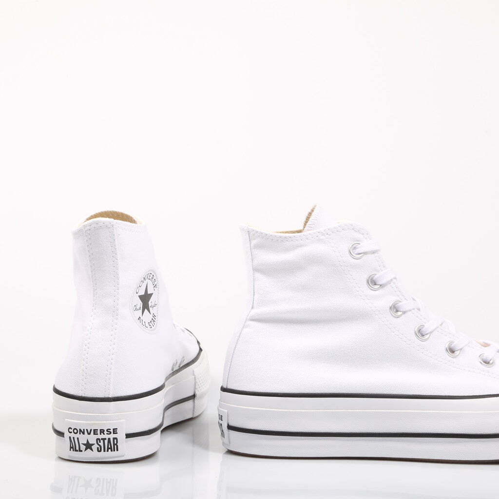 Converse Chuck Taylor All Star Platform Clean High Top White SNEAKERS Woman Shoe