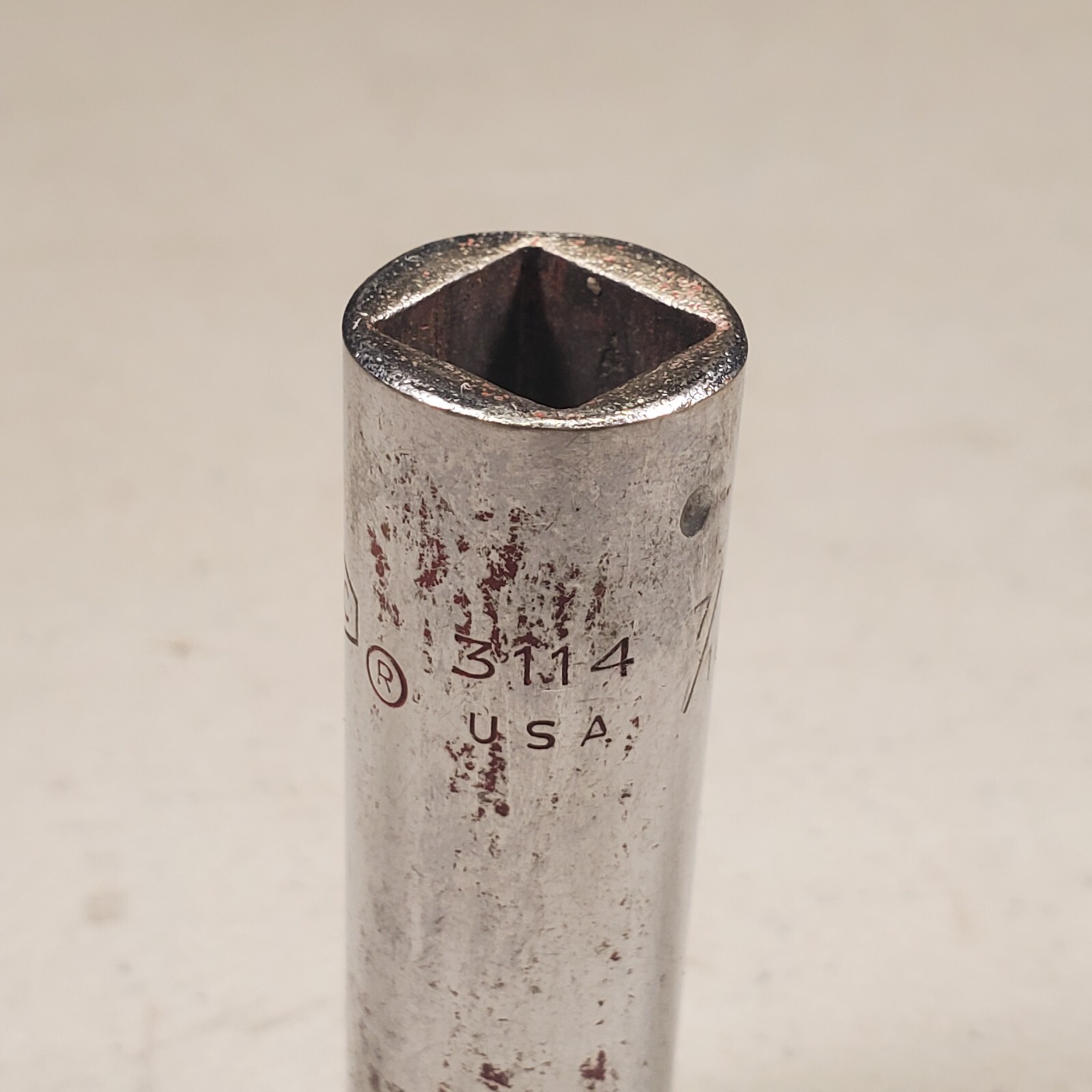 P&C 3/8” Drive 12Pt. Lot of (5) Sockets 7/16, 9/16, 11/16, 3/4 x2, U.S.A. VTG