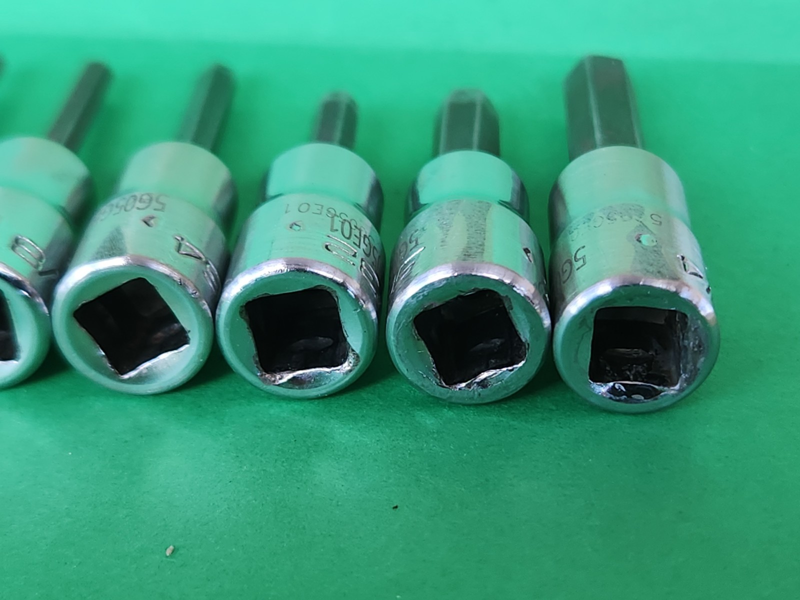 Snap On 9 pc 1/4″ Dr. SAE Hex Driver Bit Socket Set 1/16″-1/4″ V6