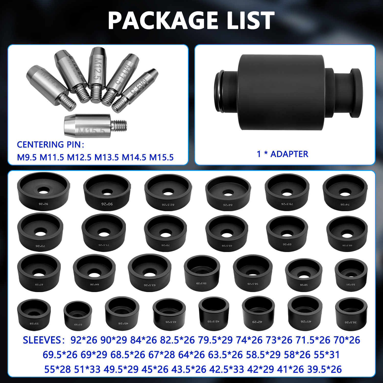 35PCS Universal Seal Bearing Bushing Press Removal Set for Hydraulic Shop Press