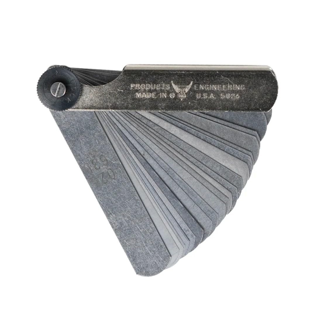 26-Blade Feeler Gauge Set, Precision Measurement 0.0015-0.025″, USA Made Tool
