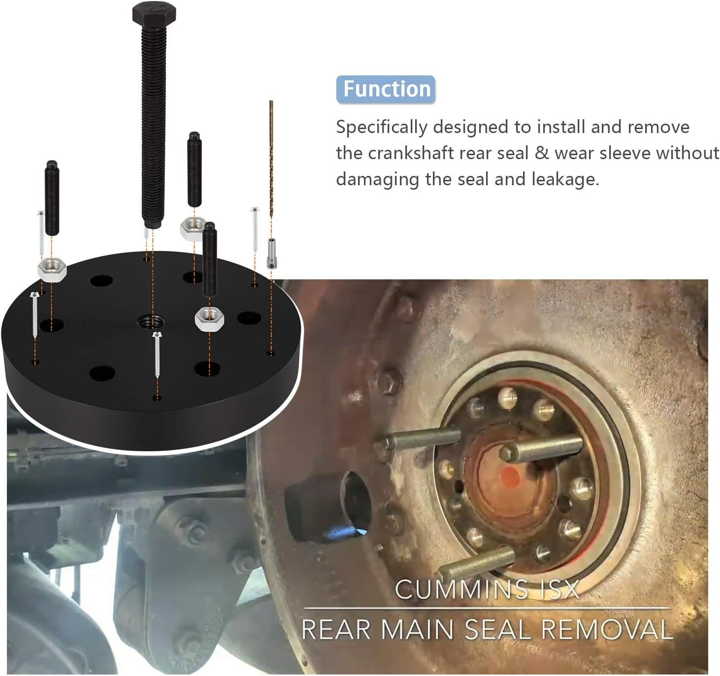 3164780 Rear Seal Wear Sleeve Installer Remover Tool for Cummins ISX15 ISX12🏆