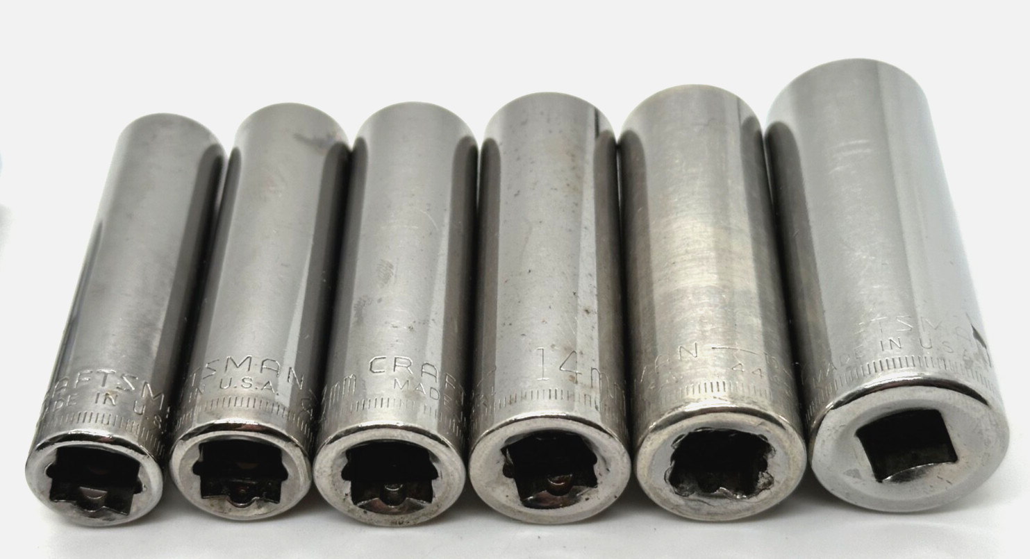 🇺🇸 Craftsman Tools USA METRIC & SAE Deep Socket Set Lot 3/8″ Drive 6-point