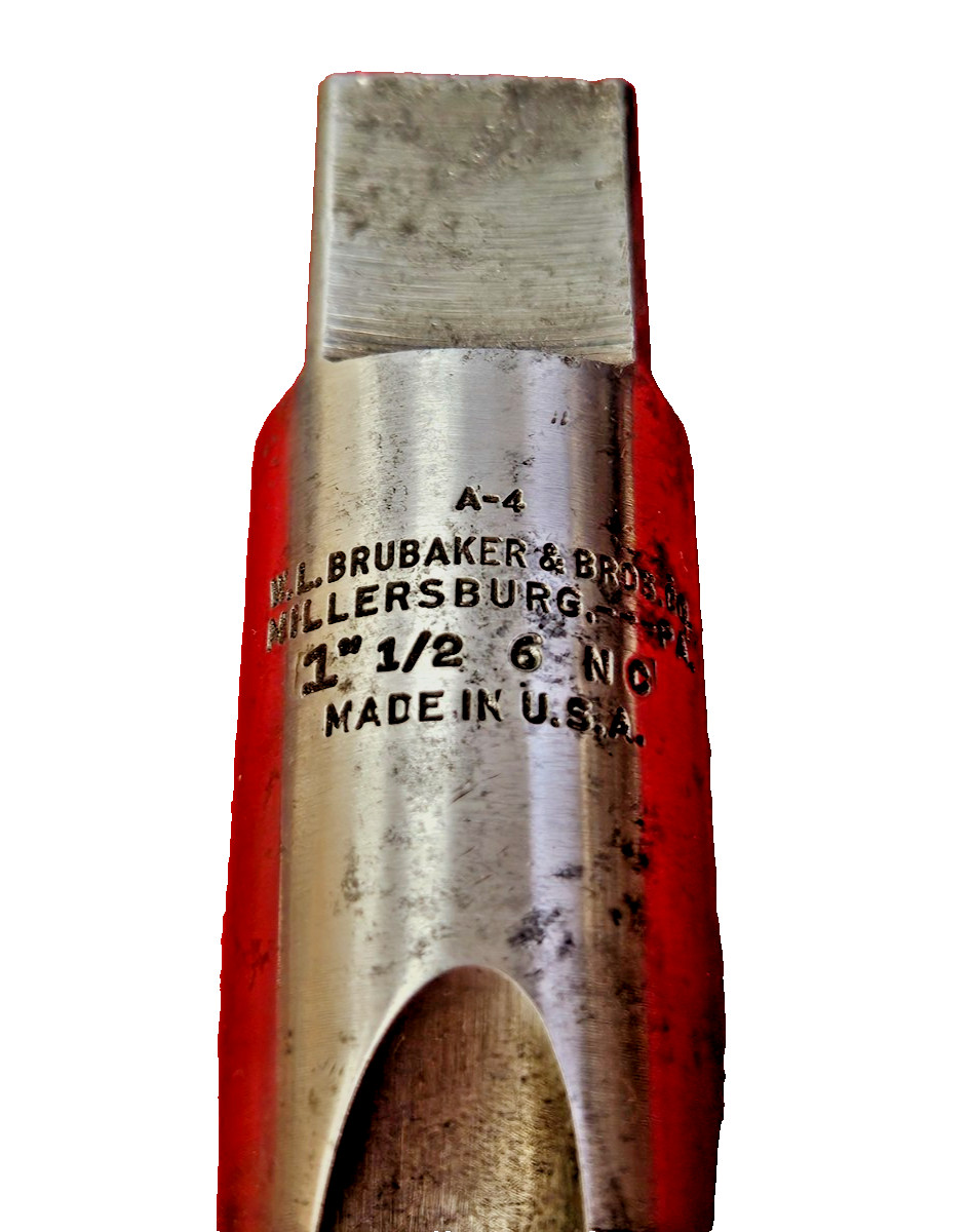 1-1/2″-6 NC Plug Hand Tap Brubaker RH 4 Flute USA Made