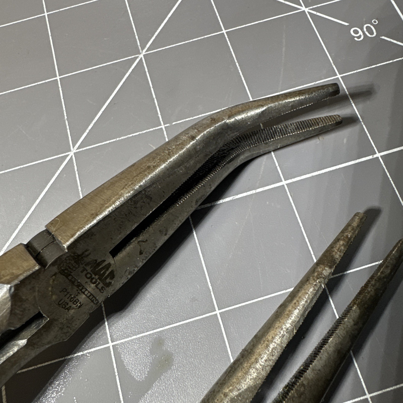 MAC Tools Long Reach Bent & Straight Pliers P116BN & P116S 16″ XL USA Vintage