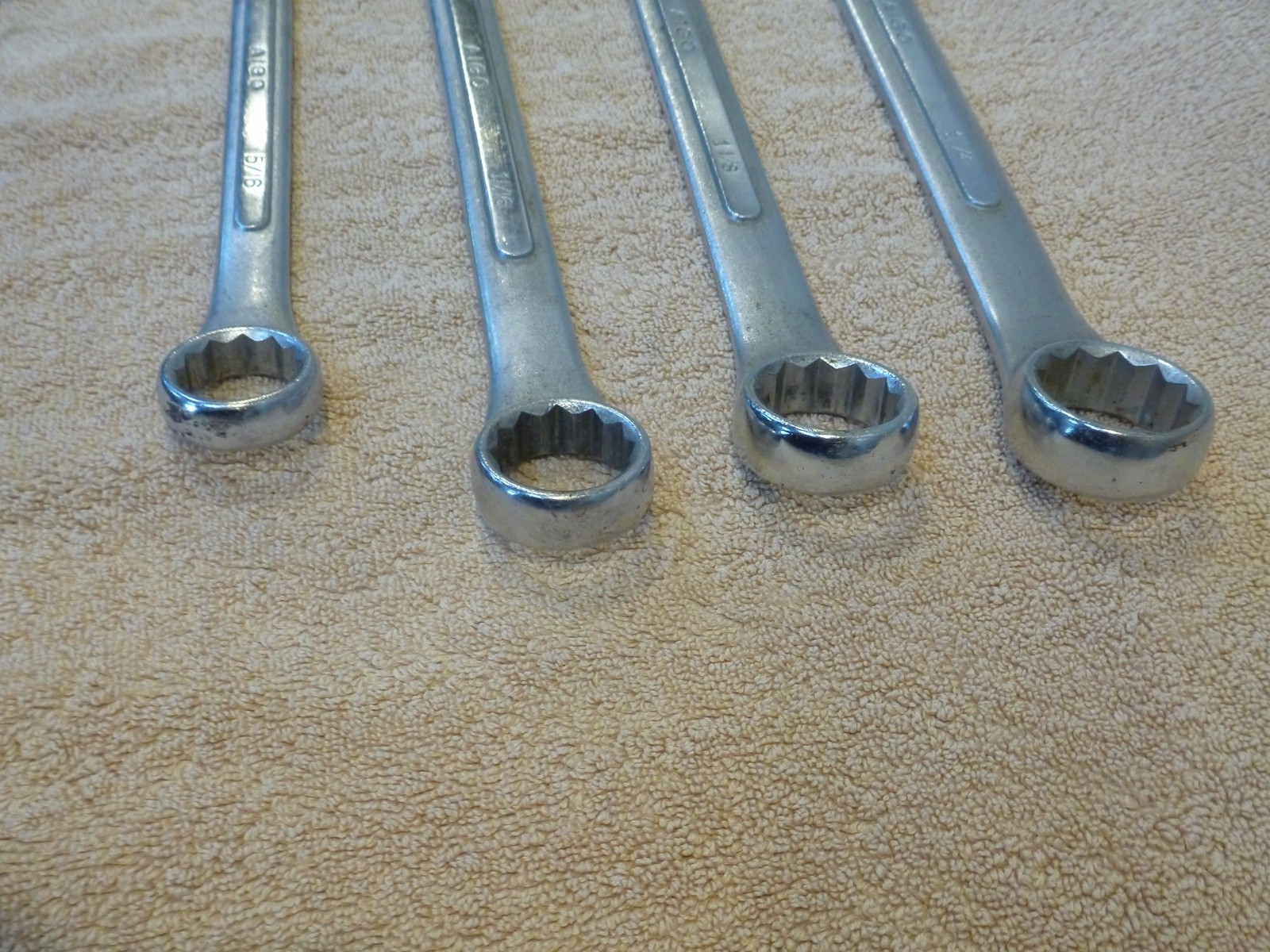 4 AIGO Large Combo Forged Wrench 1-1/4, 1-1/8, 1-1/16 & 15/16 Open Box End JAPAN