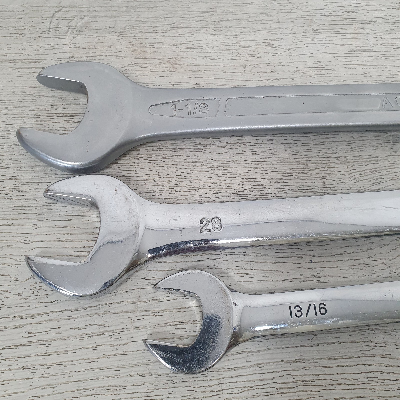 3 x Toptul Combination Spanners Metric and Imperial Mixed Bundle – B7