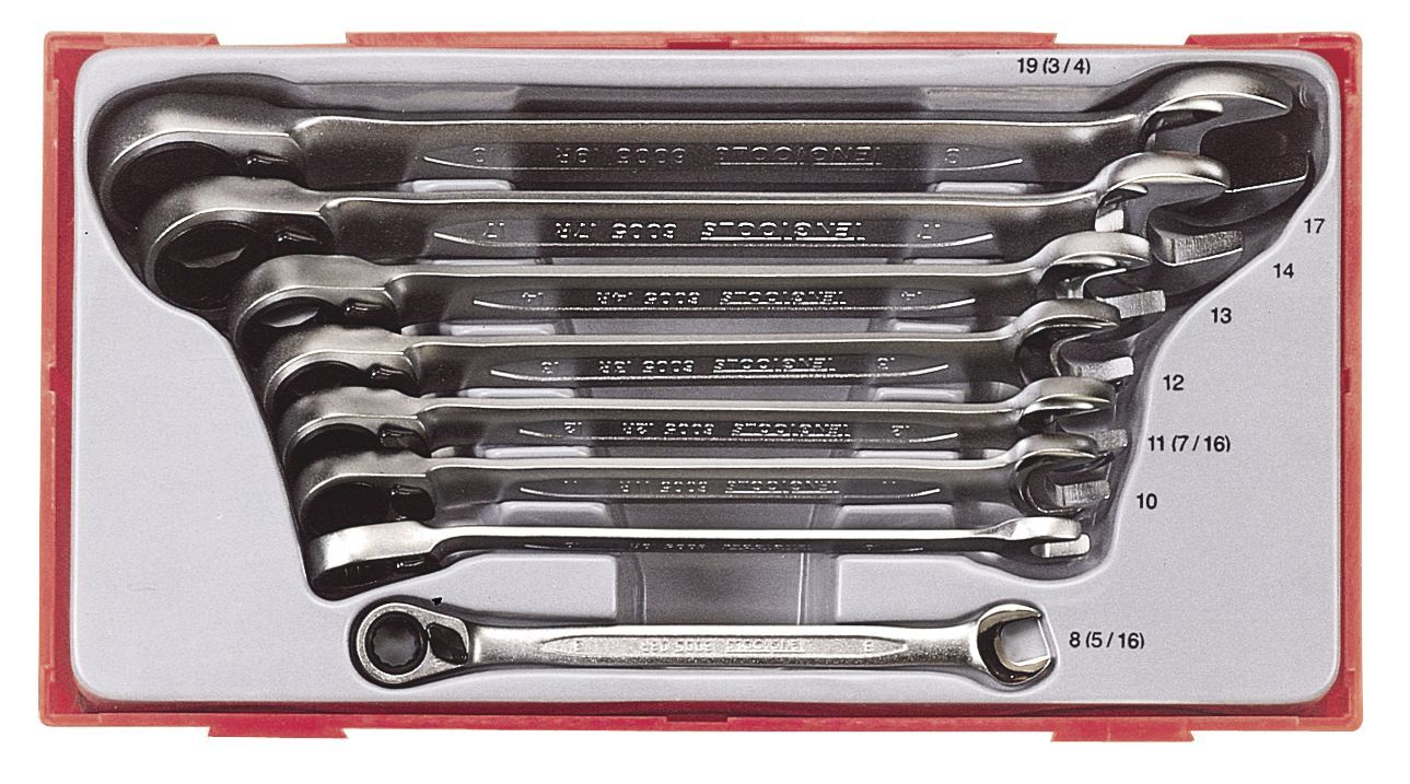 Teng Tools OFFSET METRIC RATCHETING Combination Spanner Wrench Set T4 SALE!