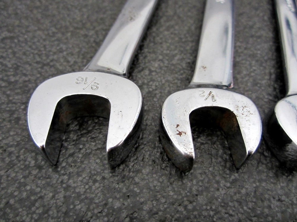 Vintage Snap-on 4pc SAE Flare Open Combination Wrench Set RXS605 USA 🇺🇸