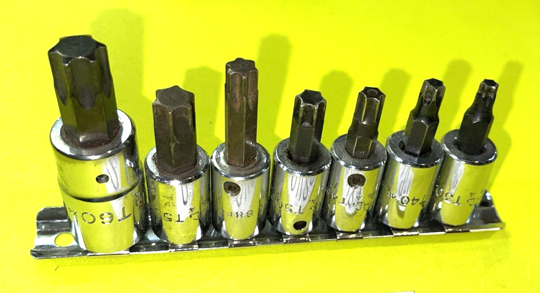 MAC TOOLS 7 PIECE MULTI DRIVE TORX BIT SOCKET DRIVER SET T30-T60 INCLUDING A GM