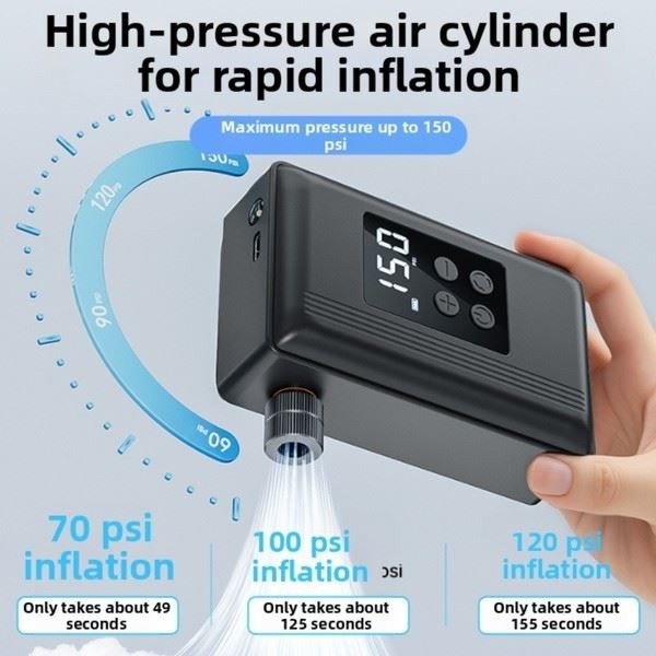 Electric Bike Pump Tire Compressor Lightweight Portable Digital Display