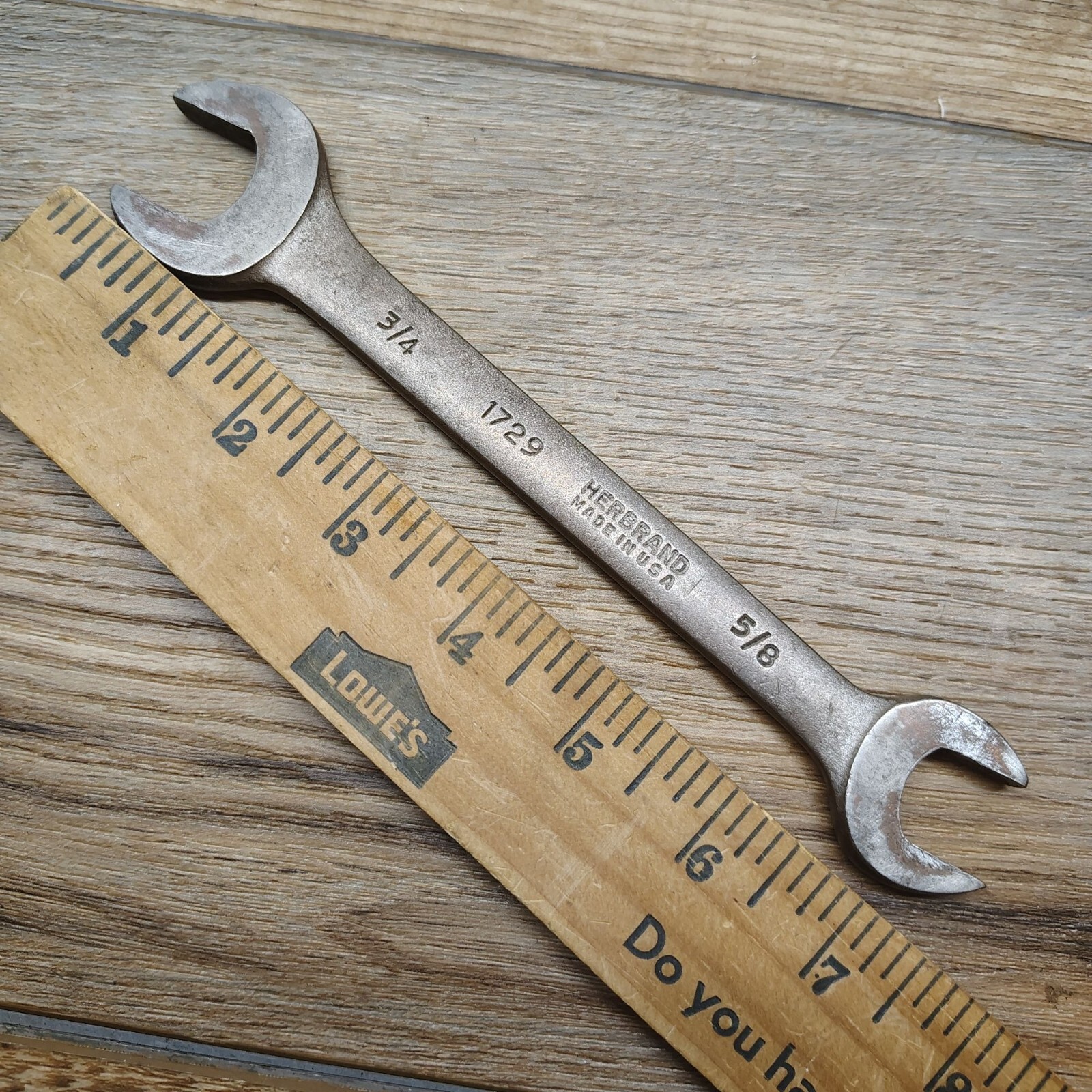 Herbrand 1729 Open End Wrench 5/8″ and 3/4″ Vintage USA