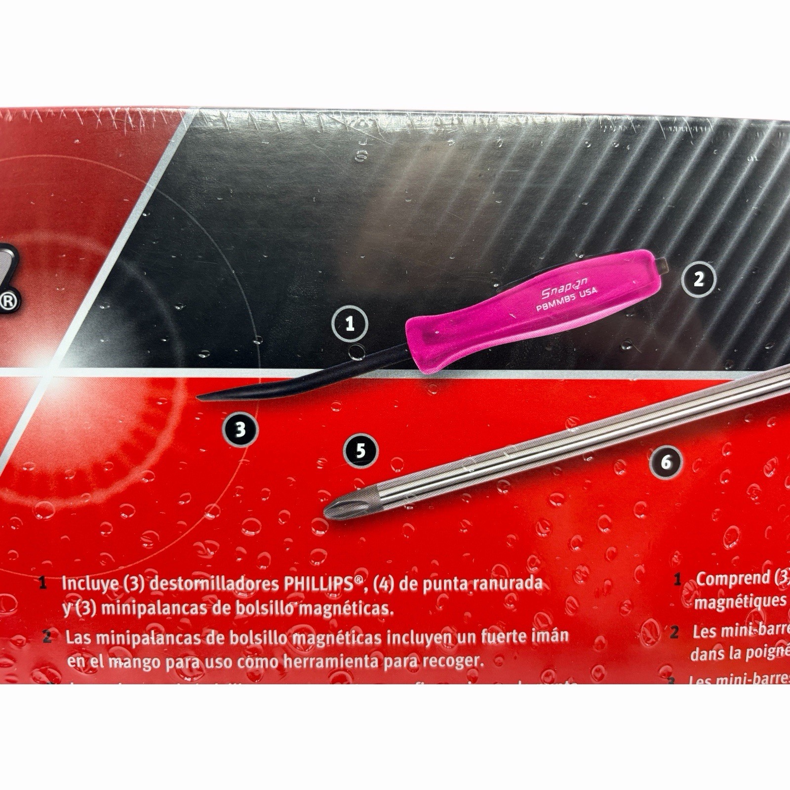 Snap On Tools Pink Hard Handle Combination Screwdriver Set SDDX70APP 7 Piece New