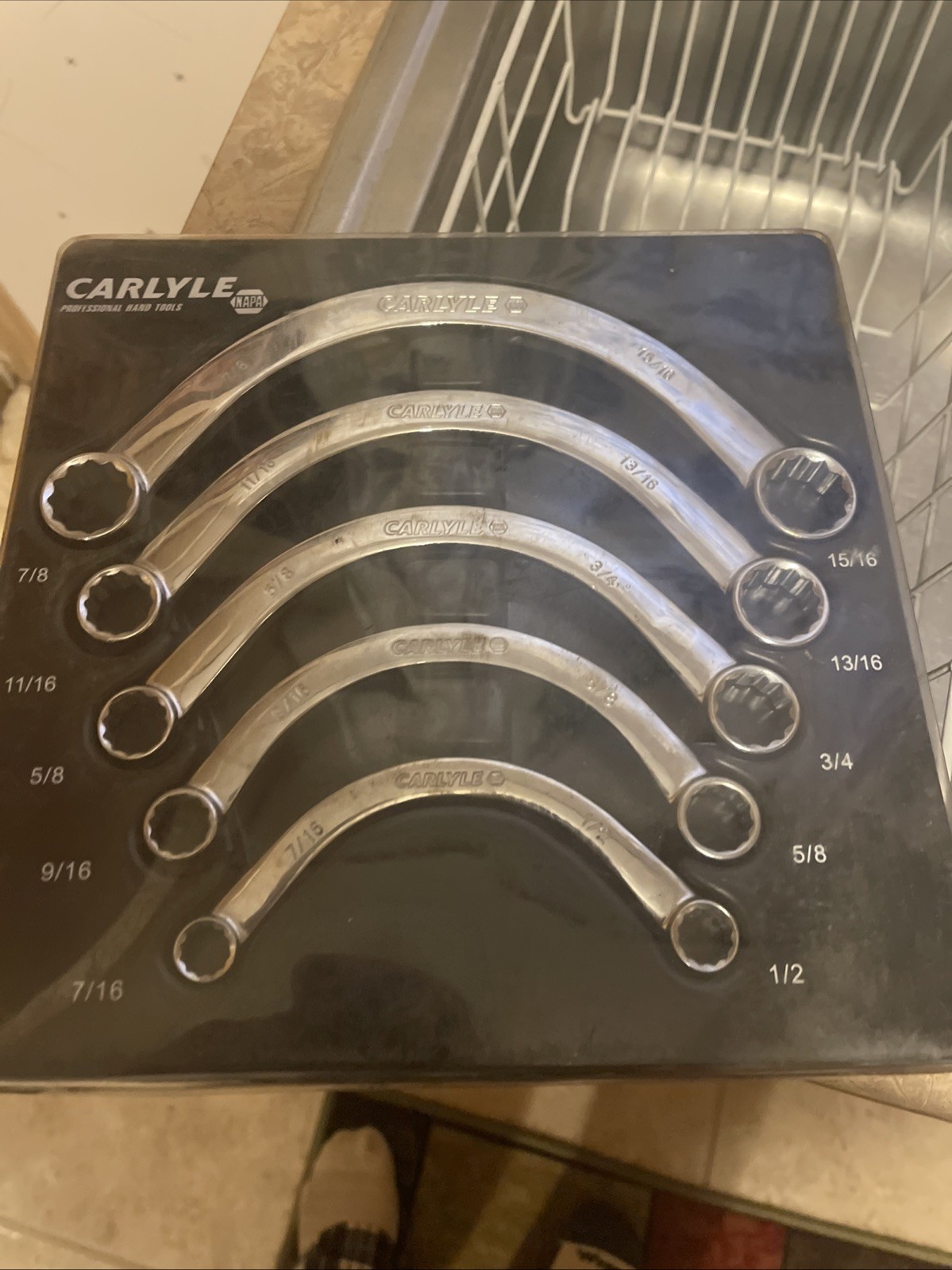 CARLYLE Tools 5 Piece SAE 12 Pt Double Box Half Moon LIGHTLY USED!