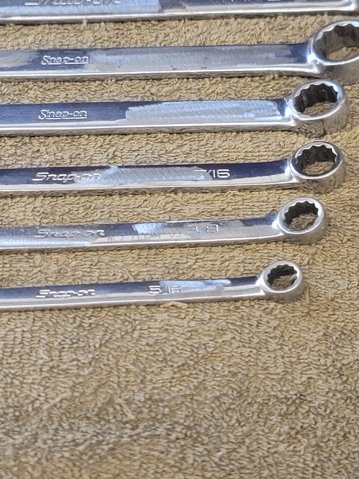Snap on OEX Combination Wrench Set Sae 13/16 3/4 11/16 5/8 1/2 7/16 3/8 5/16″