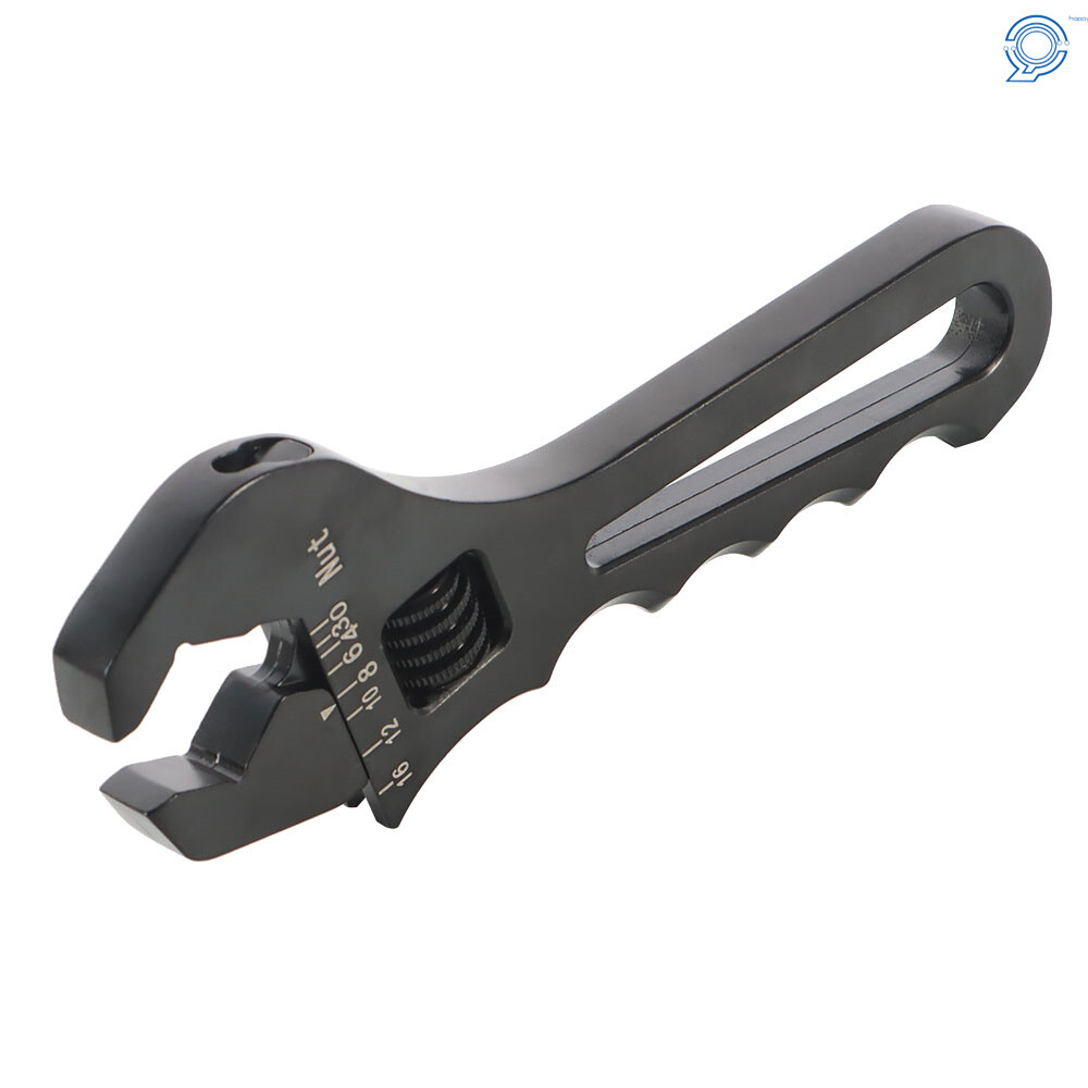 Black Adjustable Wrench Aluminum Tool Spanner for Hose End Fitting 3AN-16AN
