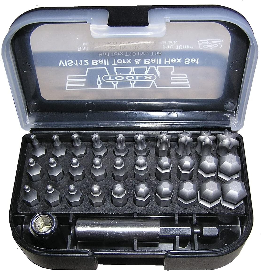 Master Ball Drive Bit Set Torx Fractional Hex SAE Metric for Motorcycle Repairs