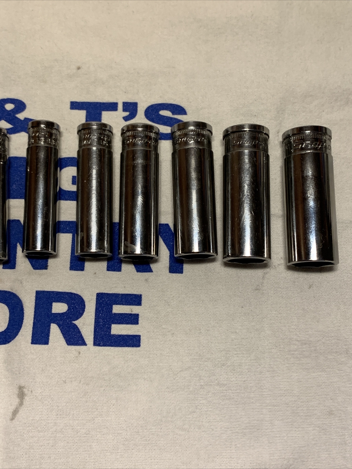 Snap-on 11 pc 1/4″ Drive 6pt Metric Xtra Deep Socket Set (4-14mm) No 7mm