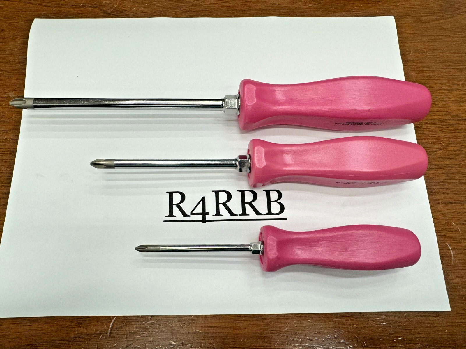 Snap-on Tools USA NEW 3pc PEARL PINK GRIP PHILLIPS P1 P2 P3 Screwdriver Lot Set