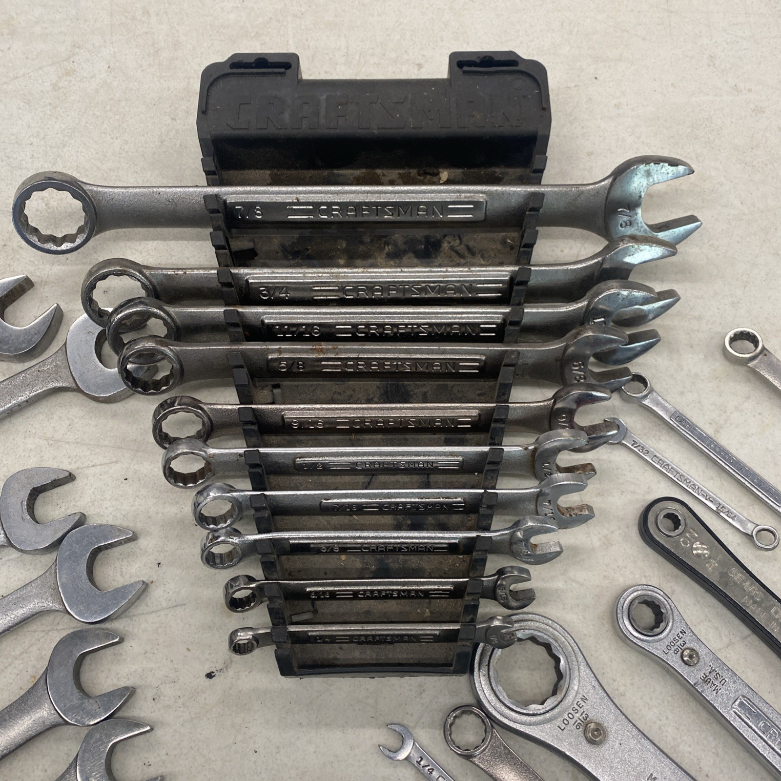 45+ pc. Lot Vintage Craftsman USA Combination Wrenches, SAE & Metric, M0901