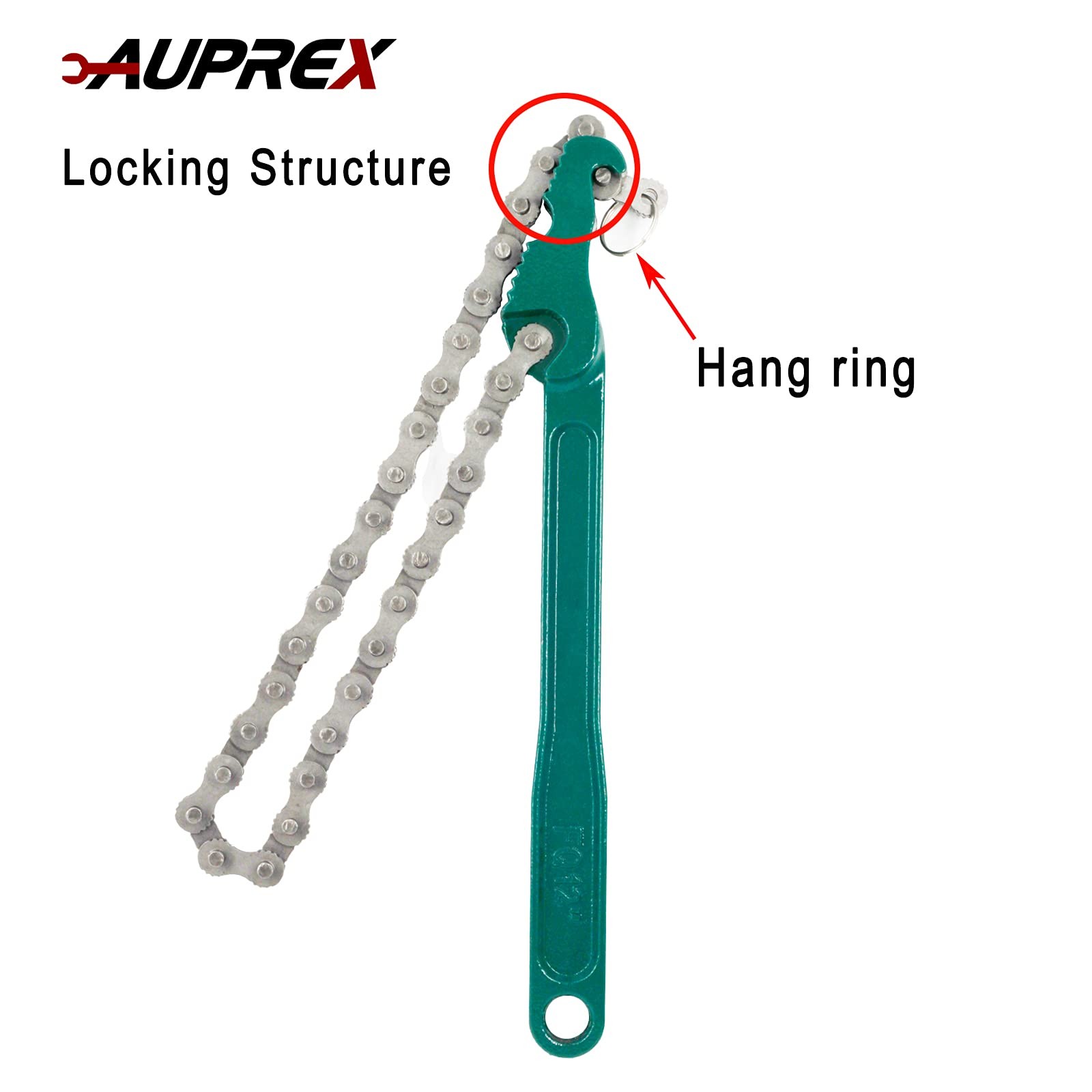 AUPREX 12 Inch Sturdy Carbon Steel Adjustable Heavy Duty Ratcheting Chain Oil…
