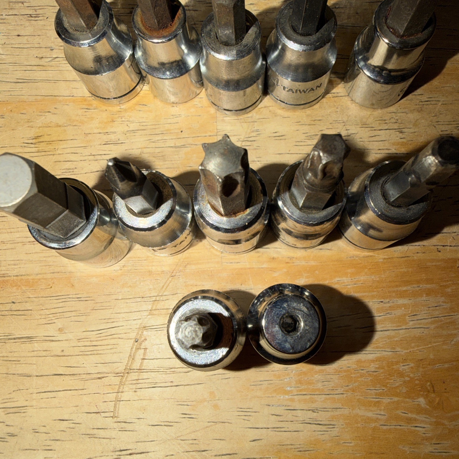 Lot Of 25+ Socket Bits: 1/4” & 3/8 Drive. Torx, Hex, Flat Head, Phillips, Square
