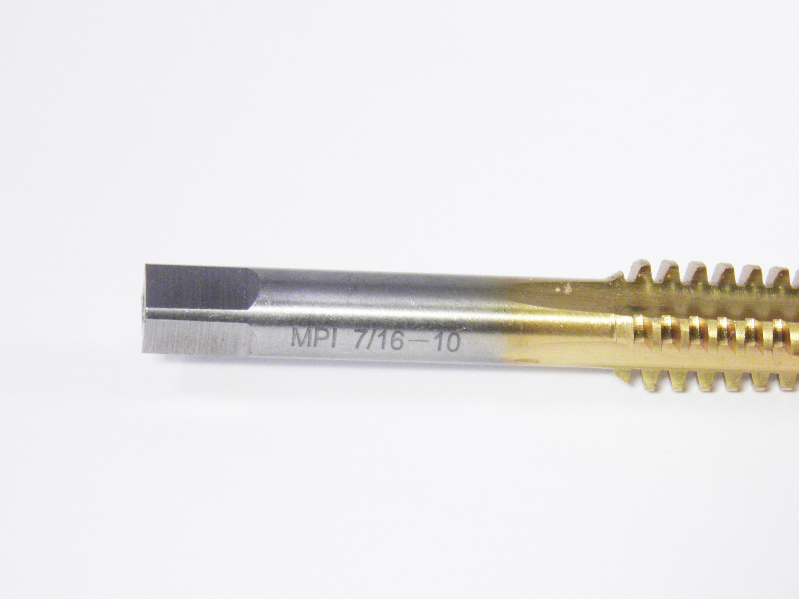ACME Tap 7/16″ 10tpi High Speed Steel Left or Right Hand Titanium nitride Coated