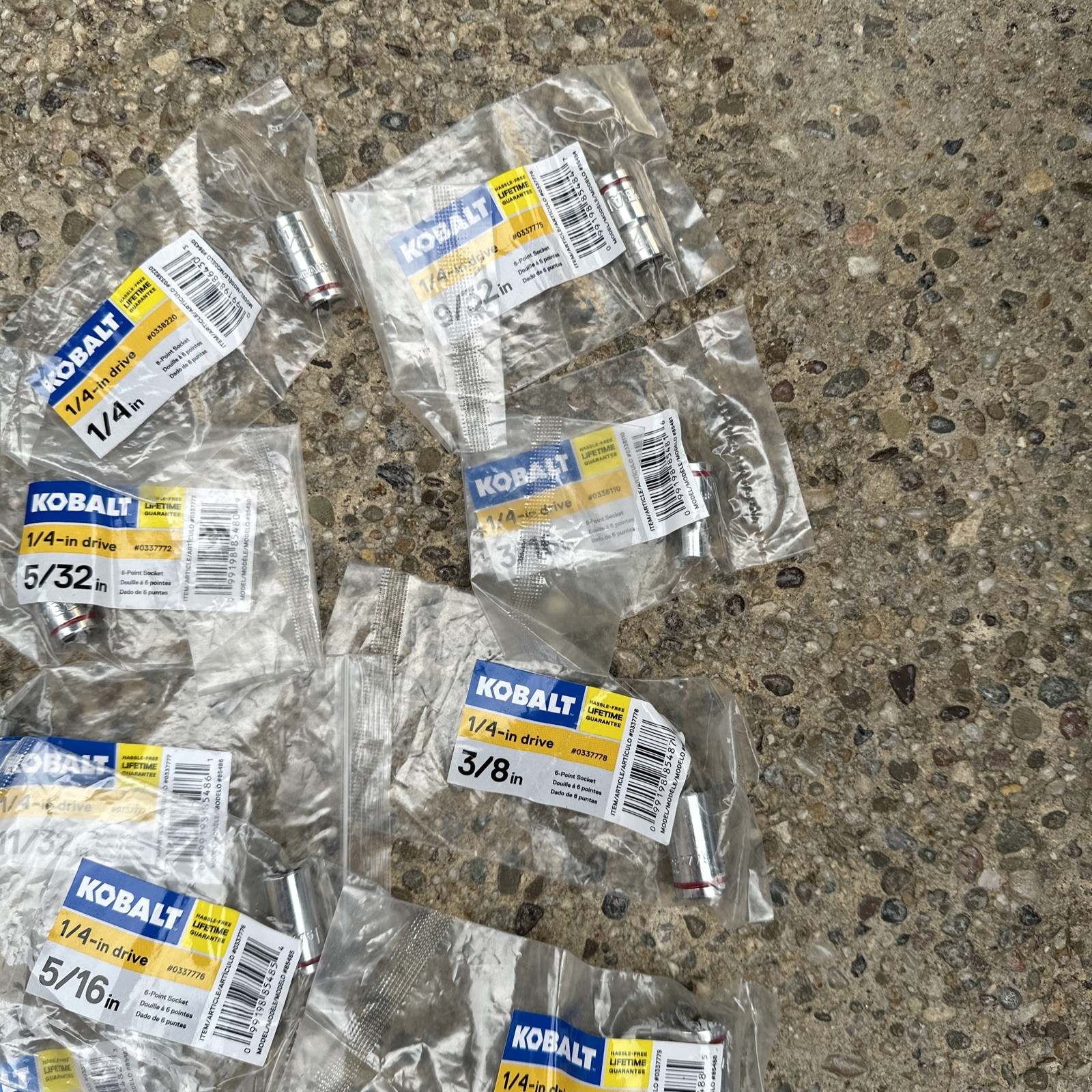 Kobalt 11-Piece SAE Shallow Socket Set 1/2″ Drive Bags. Sealed GG1