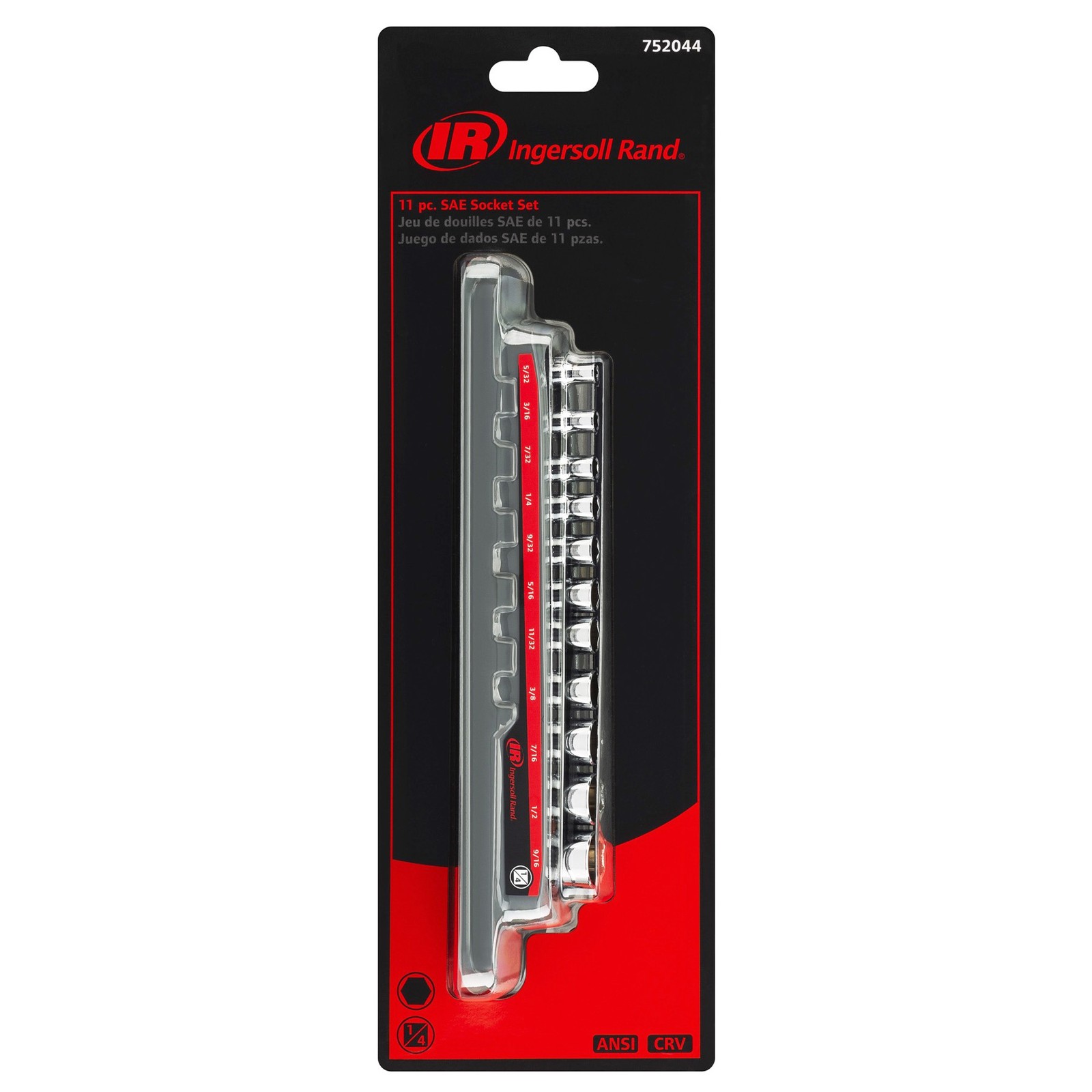 Ingersoll Rand 11 Piece 1/4 Inch Drive SAE 6 Point Shallow Socket Set – 752044