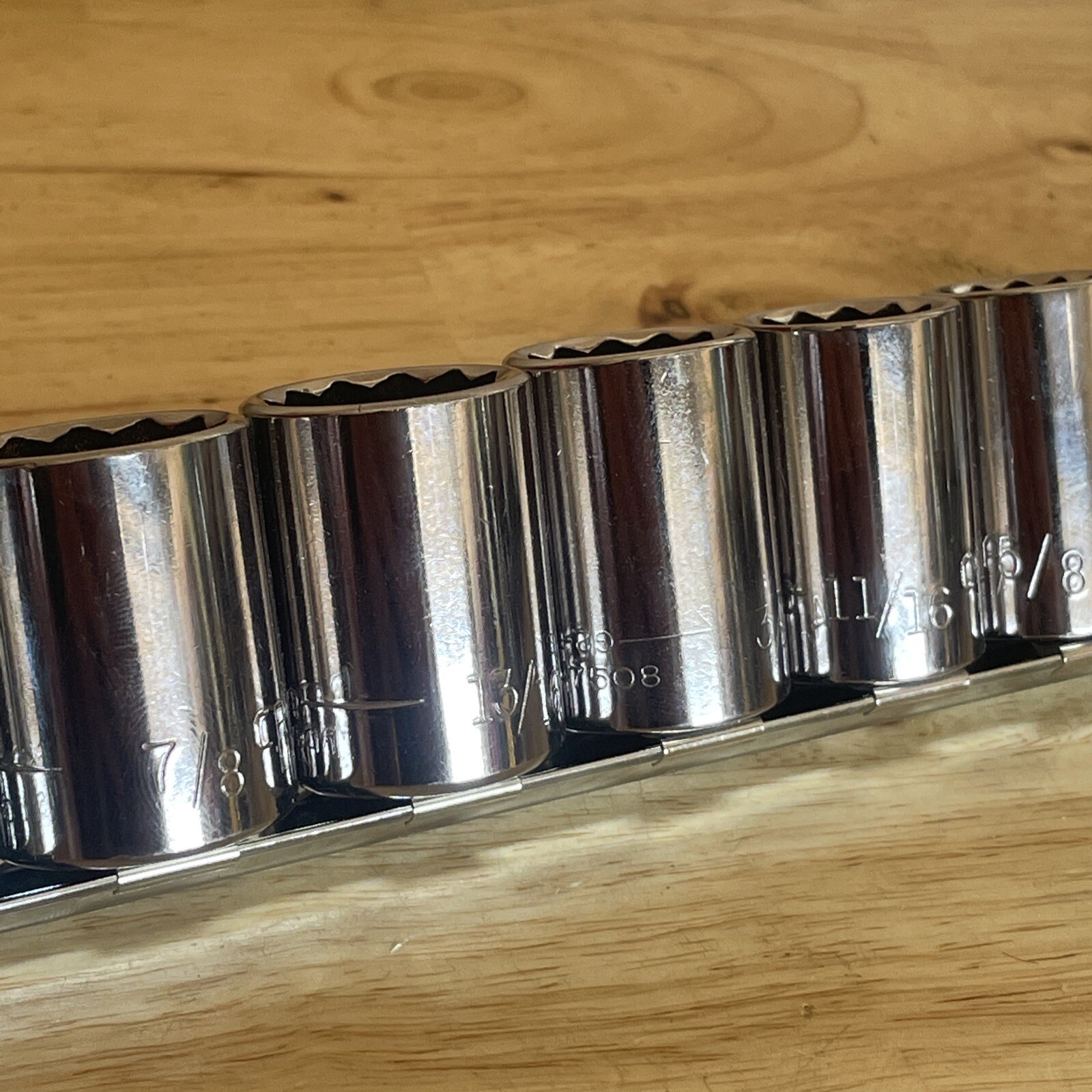NOS Craftsman 7/16 – 1-1/4” Socket Set 1/2” Drive 12 Pt Inverted G2 GK USA 14pc