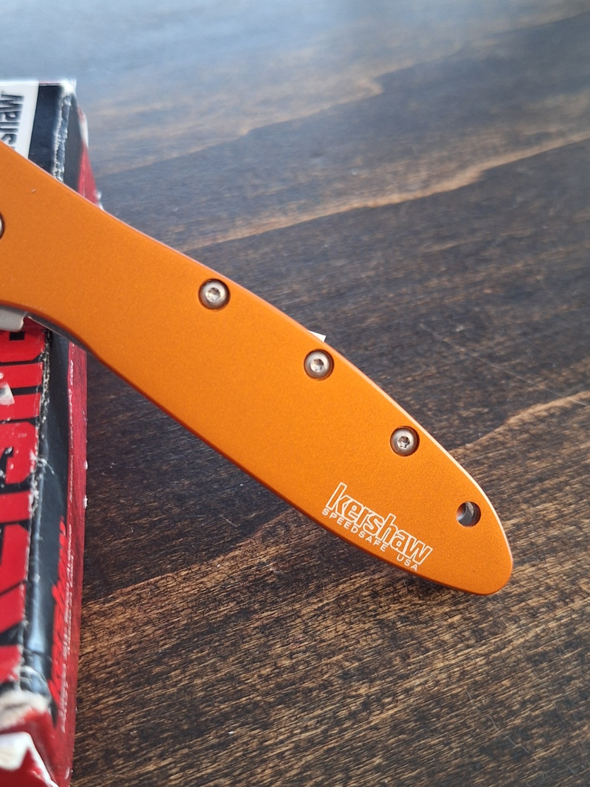 Kershaw Orange LEEK Pocket Knife w/Clip & Assisted Opening USA #1660OR