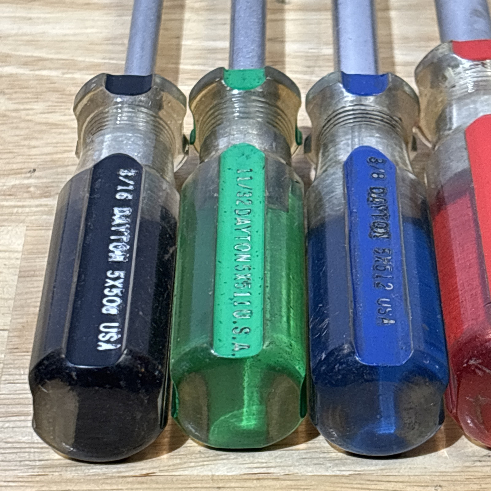 Dayton SAE Nut Driver Set LOT 3/16″ to 1/2″ Skips 5/16″ W/ Duplicates Vtg USA