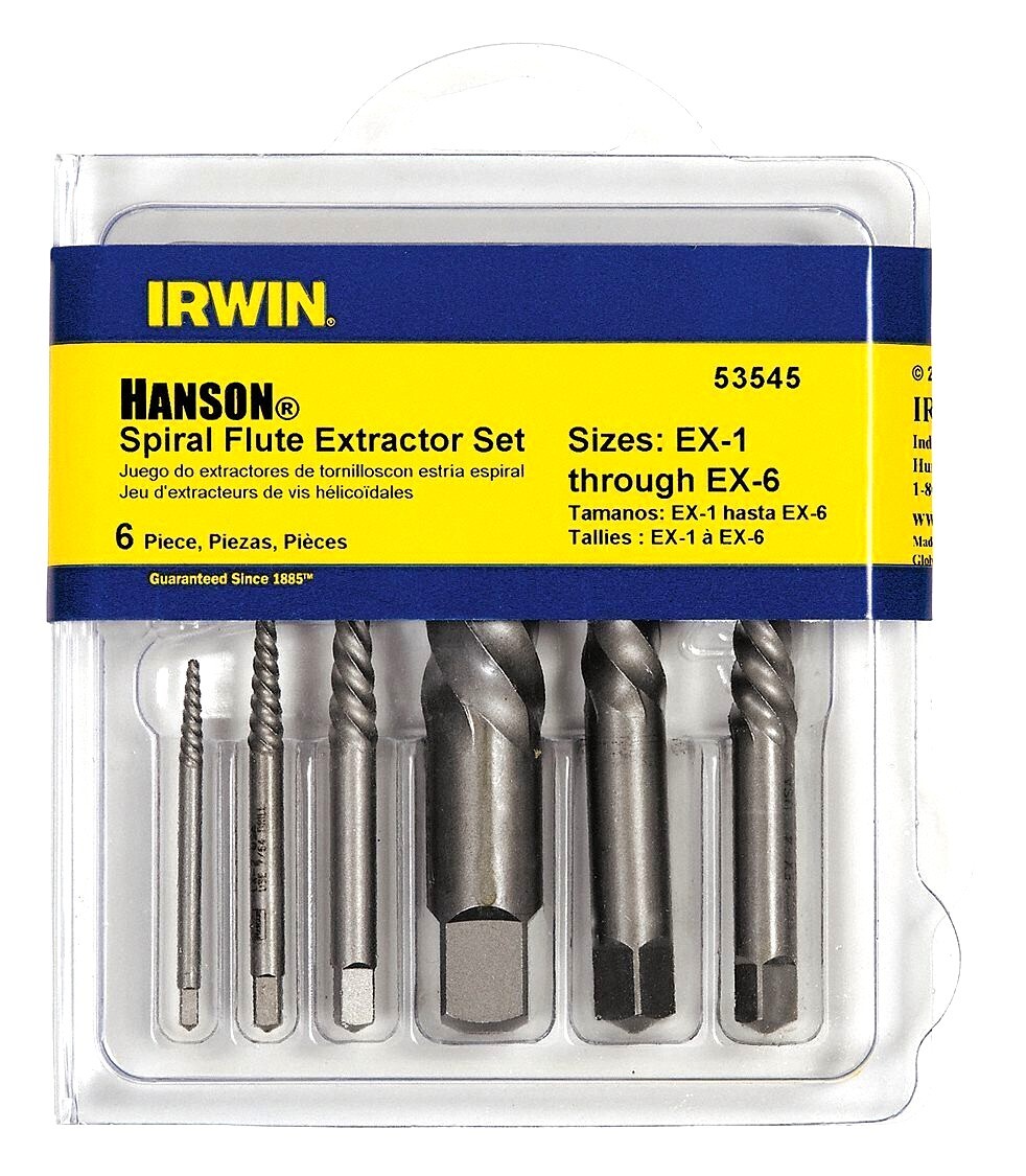 6 PIECE SCREW EXTRACTOR SET IRWIN HANSON #53545 SPIRAL FLUTE EX1-EX6 – USA