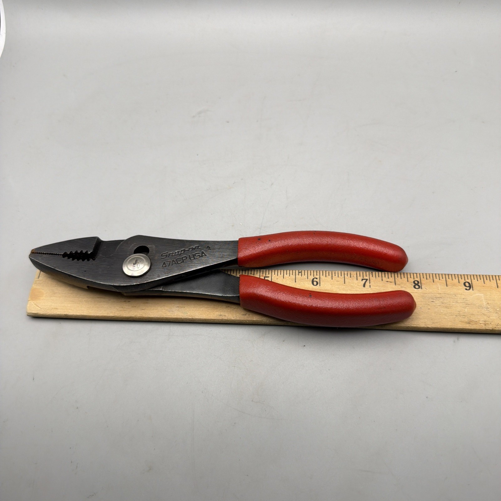 Snap on 47ACP 7.5″ Slip Joint Red Handle Pliers USA