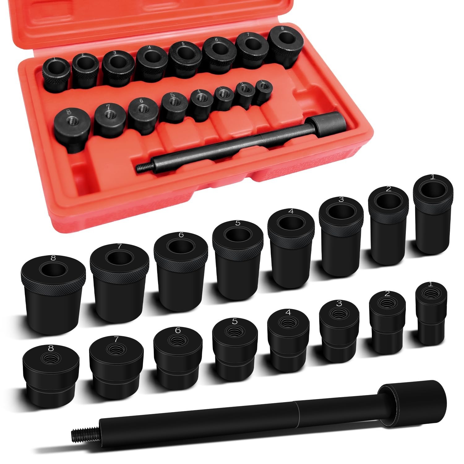 17PCS Universal Clutch Alignment Tool Kit – Accurate Flywheel & Pilot Bearing Se
