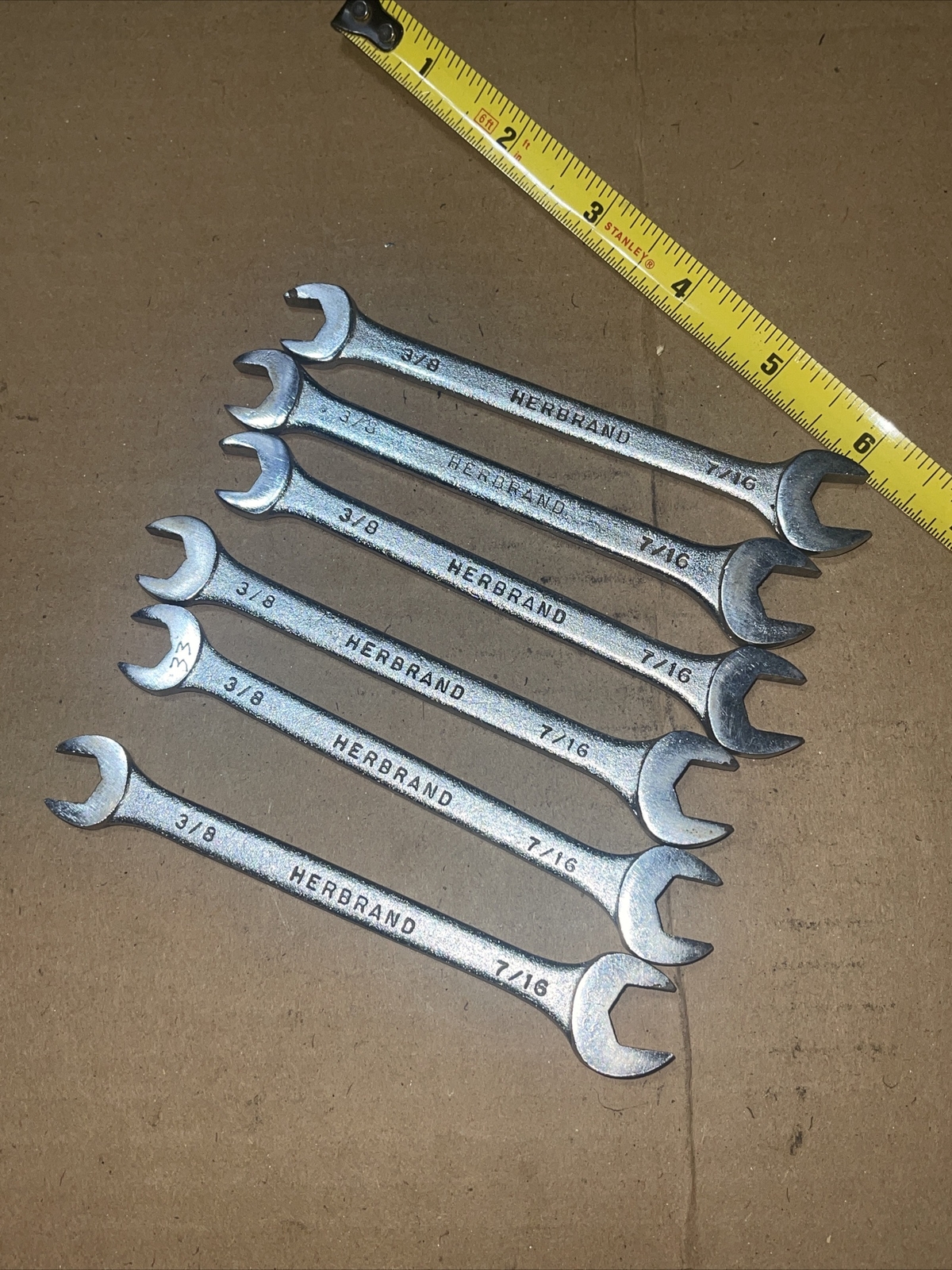 Herbrand Tools 3/8 In X 7/16 In SAE Open End Wrench US Military Spec Vintage