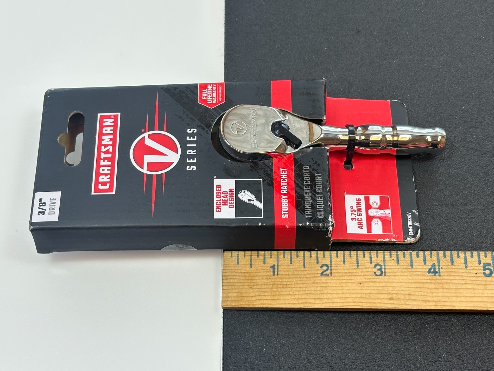 NEW Craftsman V-Series (Discontinued) Stubby Chrome Ratchet 3/8″ Drive, 96-Tooth