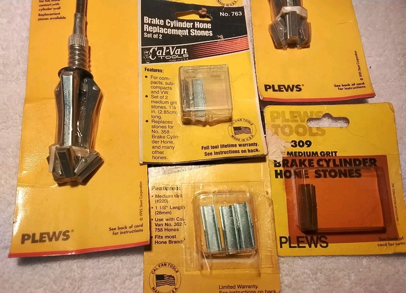 6pc CAL-VAN &PLEWS BRAKE CYLINDER HONE WITH REPLACEMENT STONES USA 🇺🇸