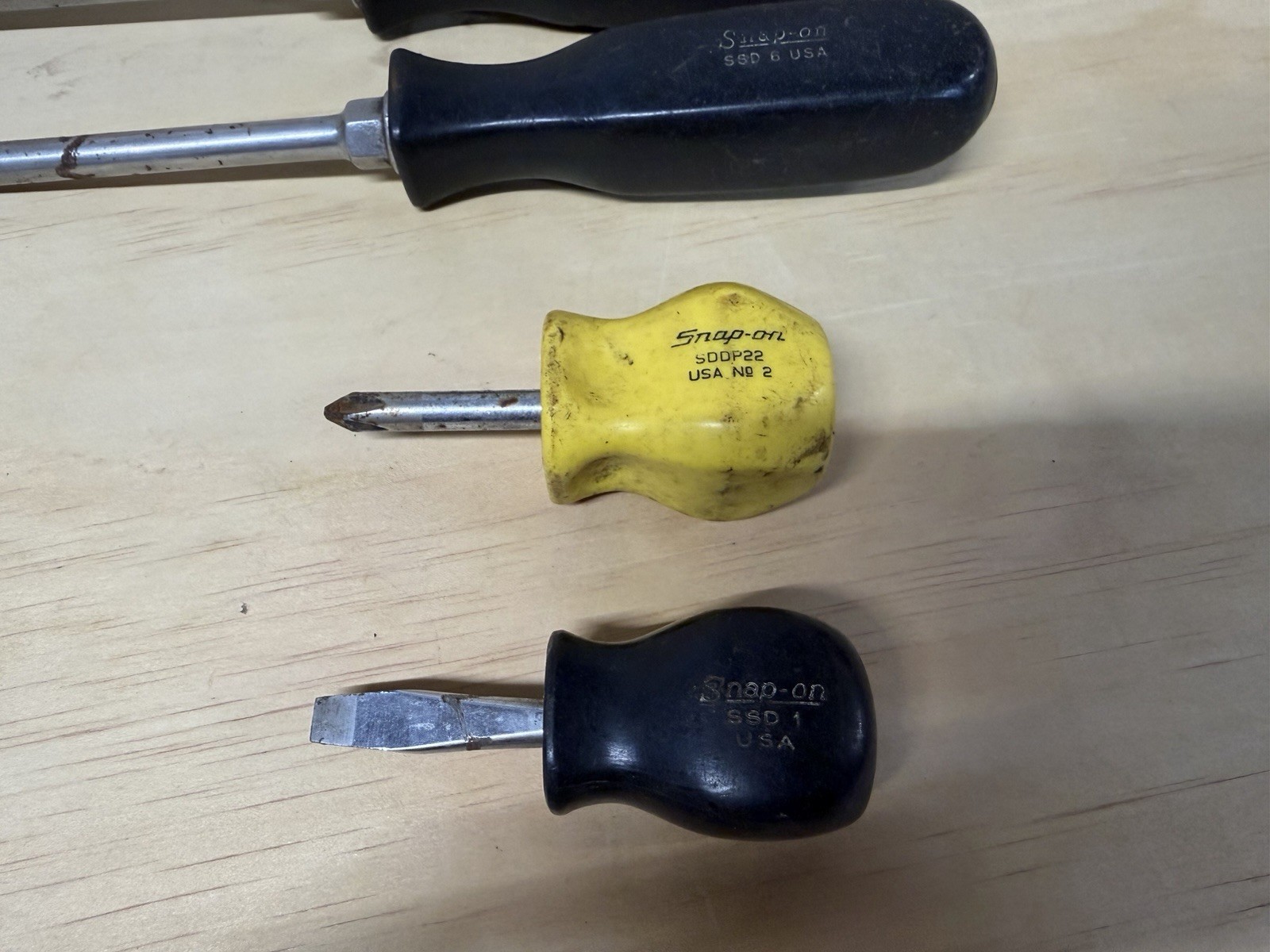 Vintage, Snap-On Tool Lot, USA, SSDM Screwdriver, SSDM Stubby Yellow Black