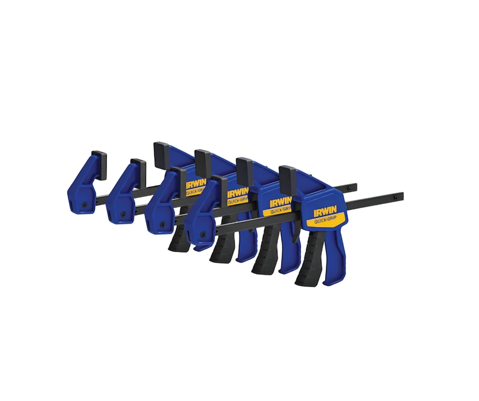 IRWIN Quick-Grip 1964758 One-Handed Mini Bar Clamp 4 Count (Pack of 1), Blue